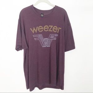 Weezer 2018 Tour Concert T-shirt Tee Maroon XL